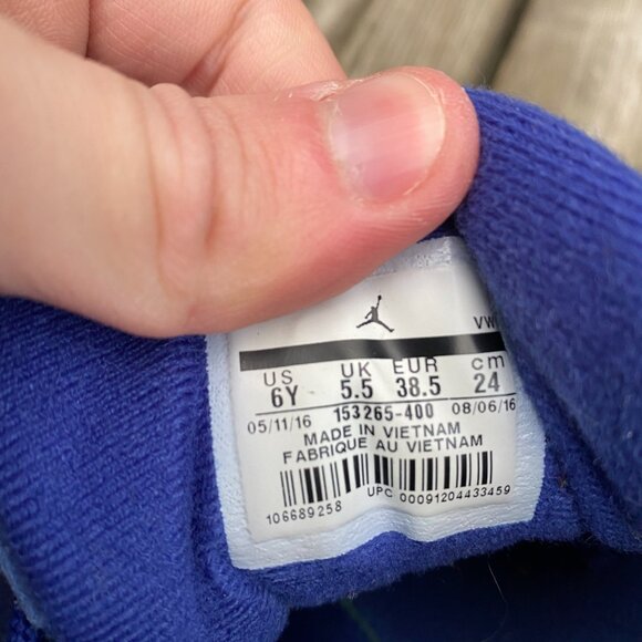 2016 Air Jordan 12 Retro Deep Royal Blue Size 6 Blue - Picture 8 of 9